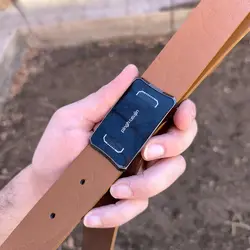 کمربند چرم طبیعی دولایه گاوی با سگک پلاکی K35L2PA10