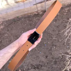 کمربند چرم طبیعی دولایه گاوی با سگک پلاکی K35L2PA9