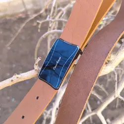 کمربند چرم طبیعی دولایه گاوی با سگک پلاکی K35L2PA9