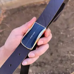 کمربند چرم طبیعی دولایه گاوی با سگک پلاکی K35L2PA3