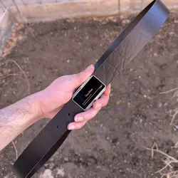 کمربند چرم طبیعی دولایه گاوی با سگک پلاکی K35L2PA2