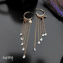 گوشواره پولک ستاره آویز نگین ژوپینگ