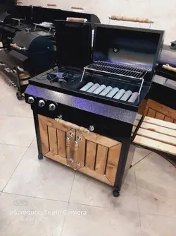 باربیکیو گازی زغالی پلوپزدار کابینتی 90 سانت