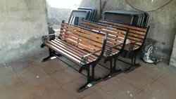 نيمكت پاركى،پايه CNC و نشيمنگاه چوب پلاست