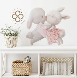 استیکر دیواری مینوی گالری مدل lovely rabbit 2