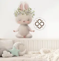 استیکر دیواری مینوی گالری مدل Cute rabbit 2