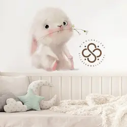 استیکر دیواری مینوی گالری مدل Cute rabbit 1