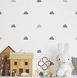 استیکر دیواری مینوی گالری مدل Regular cloud pattern