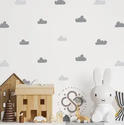 استیکر دیواری مینوی گالری مدل Irregular cloud pattern