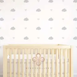 استیکر دیواری مینوی گالری مدل Cloud & Heart