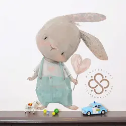 استیکر دیواری مینوی گالری مدل Rabbit little boy