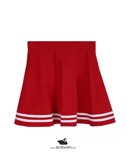 دامن قرمز دو خط سفید