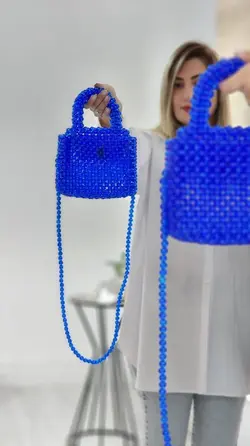 کیف مهره بافی کاربنی