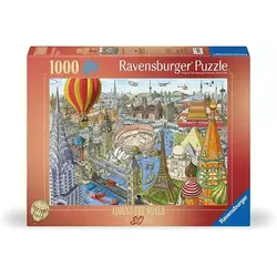 پازل 1000 قطعه Ravensburger طرح دور دنیا در 80 روز