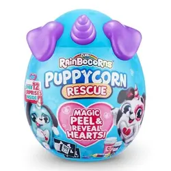 عروسک سورپرایزی Rainbocorns سری Puppycorn Rescue با شاخ بنفش