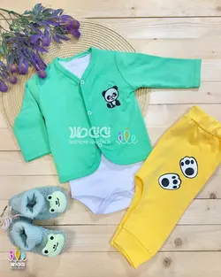 ست سه تیکه بادی / شلوار / مانتو اسپرت پاندا