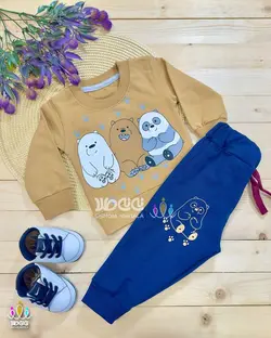 ست دو تیکه بلوز و شلوار اسپرت و فانتزی سه خرس
