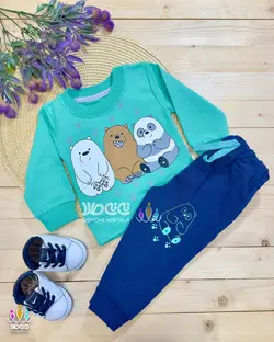 ست دو تیکه بلوز و شلوار اسپرت و فانتزی سه خرس