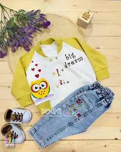 ست سه تیکه پاییزه بلوز/شلوار/کت اسپرت جغد