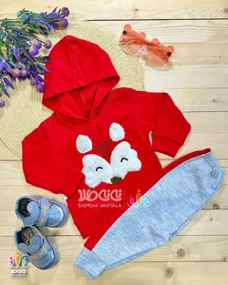 ست دو تیکه هودی و شلوار اسپرت و جذاب روباه