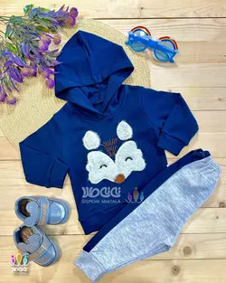 ست دو تیکه هودی و شلوار اسپرت و جذاب روباه