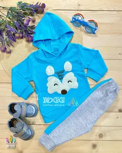 ست دو تیکه هودی و شلوار اسپرت و جذاب روباه