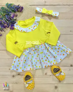 ست پیراهن و هد قلبی دخترانه مجلسی