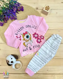 ست دو تیکه بلوز و شلوار دخترانه | طرح پرطرفدار یونیکورن