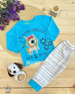 ست دو تیکه بلوز و شلوار دخترانه | طرح پرطرفدار یونیکورن