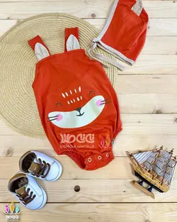 ست دو تیکه بادی و کلاه فانتزی اسپرت حیوانات