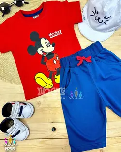 ست تیشرت و شلوارک اسپرت میکی موس
