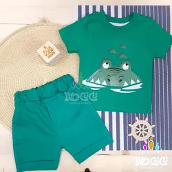 تیشرت و شلوارک اسپرت کتان تمساح