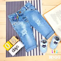 شلوار لی راسته اسپرت زاپ دار