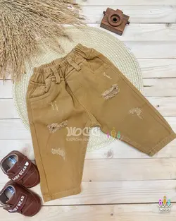 شلوار کتان اسپرت مام زاپ دار اسکای