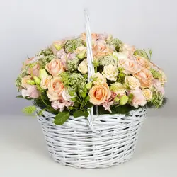 سبد گل رز و لیسیانتوس کد 18426