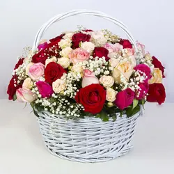 سبد گل رز هلندی کد 3340