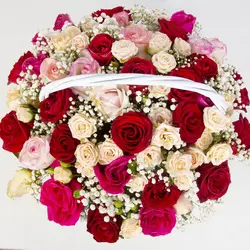 سبد گل رز هلندی کد 3340