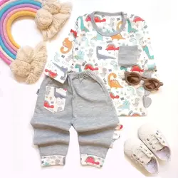 بلوز شلوار پسرانه نوزاد تا کودک تیرکس کد 137