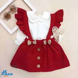 سارافان قرمز مدل ترنم با بلوز کد 422