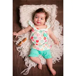 تاپ شلوارک دخترانه قلب سبز کد 903