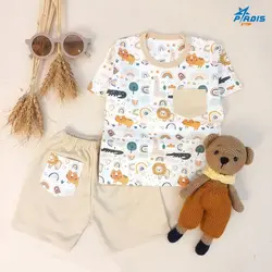 تیشرت شلوارک نوزاد تا کودک لاین کاب کد 739