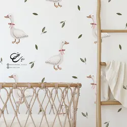 برچسب دیوار طرح غاز سفید