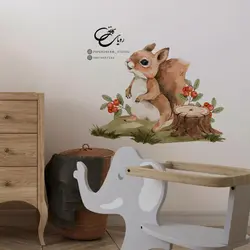 برچسب دیوار طرح سنجاب وودلند