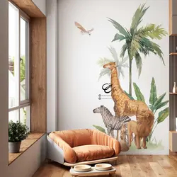 برچسب دیوار طرح حیات وحش