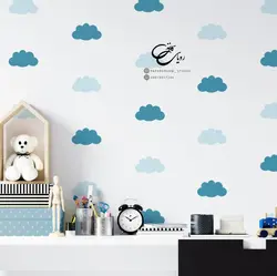 برچسب دیوار طرح ابر شماره یک