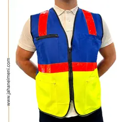 جلیقه وورک ول شبرنگ PVC  آبی فسفری