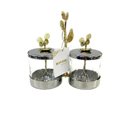 ظرف مربا و‌عسل دوتایی استیل برند ریور