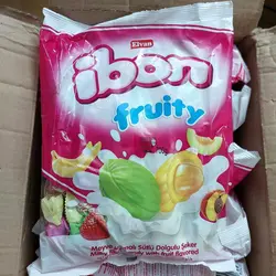 آبنبات میکس شیر و میوه الوان elvan مدل آیبون ibon وزن 700 گرم