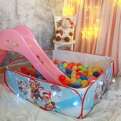 استخر توپ کودک مدل النا چهارضلعی طرح سگهای نگهبان 100×100×40 سانتی متر با پارچه بنری