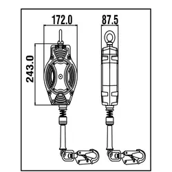 قرقره متوقف کننده سقوط کراتوس سیفتی مدل 10 متری کد FA2040210BKratos Safety retractable fall arrester 10 m - FA2040210B